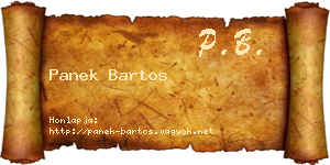 Panek Bartos névjegykártya